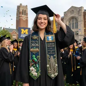 Personalized Guatemala Graduation Stole 2026, Custom Quetzal & Maya Pyramid Grad Sash, Guatemalan American Heritage University Gift for Her