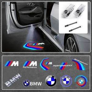 2Pcs BMW Models Logo Led Car Door Welcome Light Projector Lamp Led Car Lights Auto Interior Decoration For BMW 1 2 3 4 5 6 7 Z X Series E90 E91 E92 E93 E60 E61 E65 F01 F02 F10 F30 F48 G30 G38 X1 X2 X3 X4 X5 X6 X7 M M3 M5 Z4 Accessories