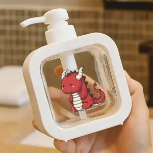 Cute Cartoon Red Dragon Pump Dispenser for Bathroom and Kitchen - Hand Soap Dispenser, Liquid Soap Dispenser, Refillable Plastic Pump Dispenser, Ideal for Hand Sanitizer, Dish Soap, Daily Use Home Accessory