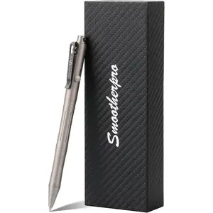Titanium Bolt Action Pen Compatible with Pilot G2 Refill Stainless Steel Pocket Clip for EDC Signature Business Writing Journaling Sandblasted Gray(RG340)