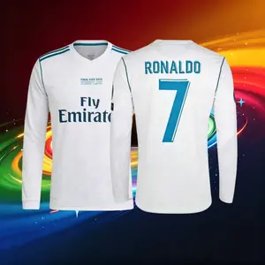 07 08 Long Sleeve 7# Ronaldo Home Soccer Jersey Red Fans Version