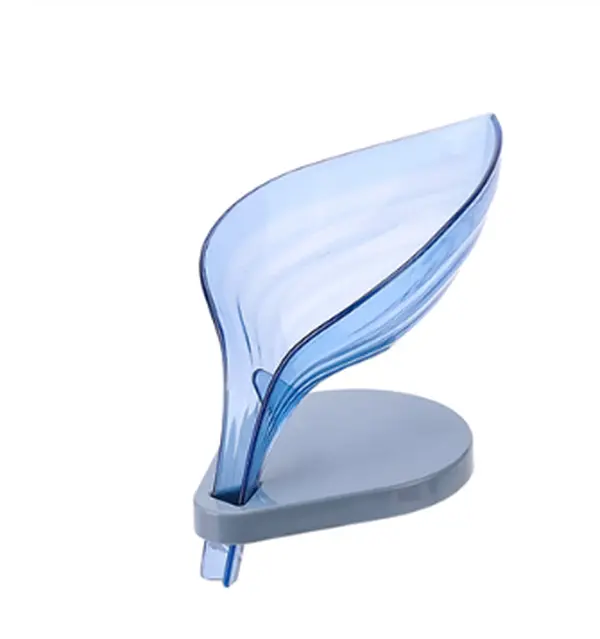 Leaf-Shaped Soap Holder with Drain — Self-Draining Sink Organizer with Suction Cup Base