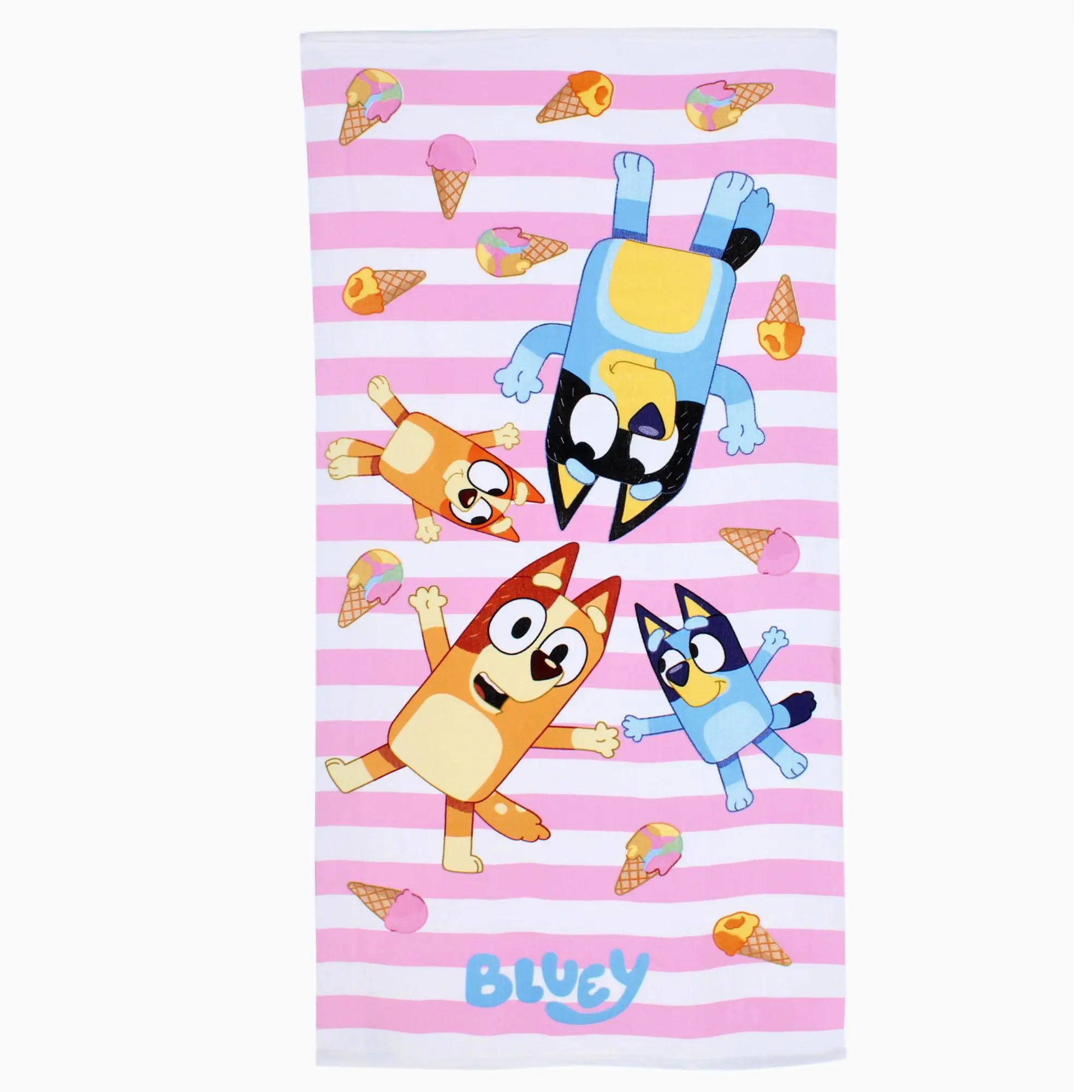 Textiel Trade Kids' Bluey Bingo Chilli and Bandit Beach Towel, Beach Towels, Cozy, Bath