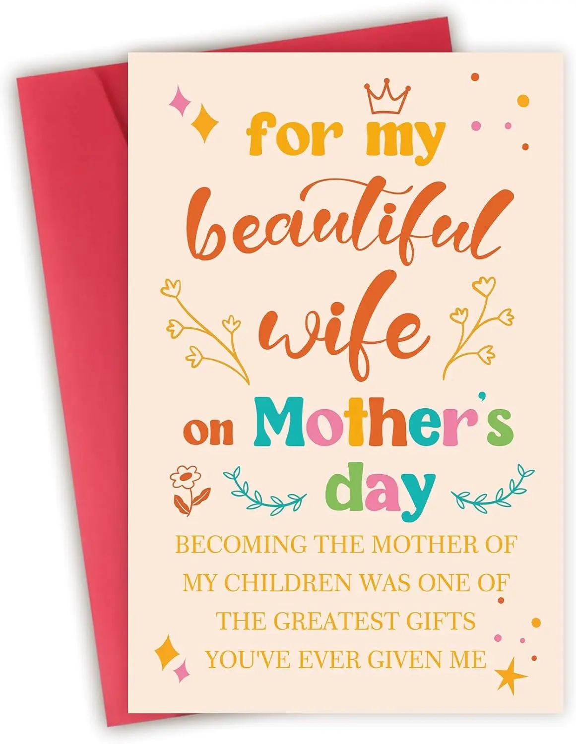 Happy Mothers Day Card for Wife, Romantic First Mothers Day Gifts from Husband, Mother's Day Card Gifts for Wife, Happy 1st Mother's Day