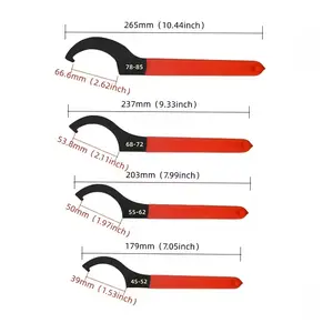 5pcs Hook Crescent Wrench Set, Industrial Grade High Carbon Steel, Automotive & Motorcycle Repair Tools, Non-Slip Handle, Various Sizes