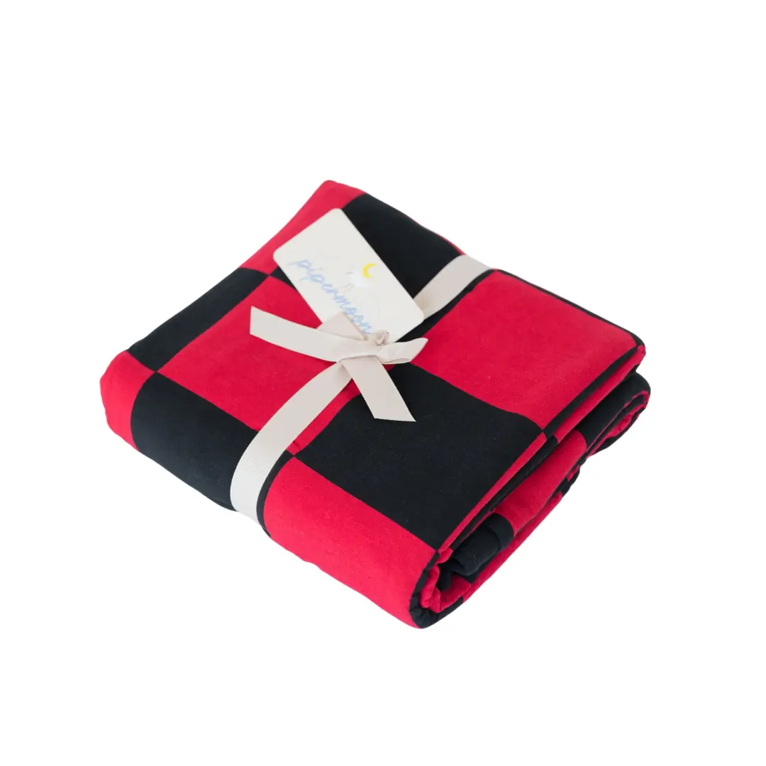 Red & Black Gameday Adult Swaddle Blanket