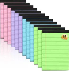 Legal Pads 5X8 Colored Note Pads, 12 Pack College Ruled Notepads 5X8 Lined Paper, Colored Notebook Paper Writing Pads 30 Sheets per Colored Paper Small Legal Pads 5X8 for Home Office School Supplies Roneky