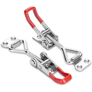 2 Pack Adjustable Toggle Latch 4001, Quick Release Toggle Clamp with 220lbs Capacity for Freezer, Toolbox, Smoker, Cabinet & Storage Case (Screws Not Included)