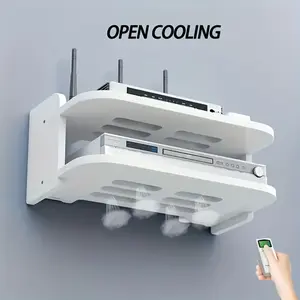 Wall-mounted Router and WiFi Organizer Rack - Cable Management Rack Suitable for Modems, Set-top Boxes, and TV Accessories | Space-saving Decorative Storage Design to Create a Clean Home and Office Layout | Suitable for Living Rooms