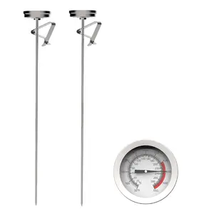 Candy/Deep Fry Oil Thermometer for Frying (2 Pack) with 12'' Probe & Pot Clip,- CookingThermometer for Frying Oil Candle Making Hot Deep Fryer (2, 12)