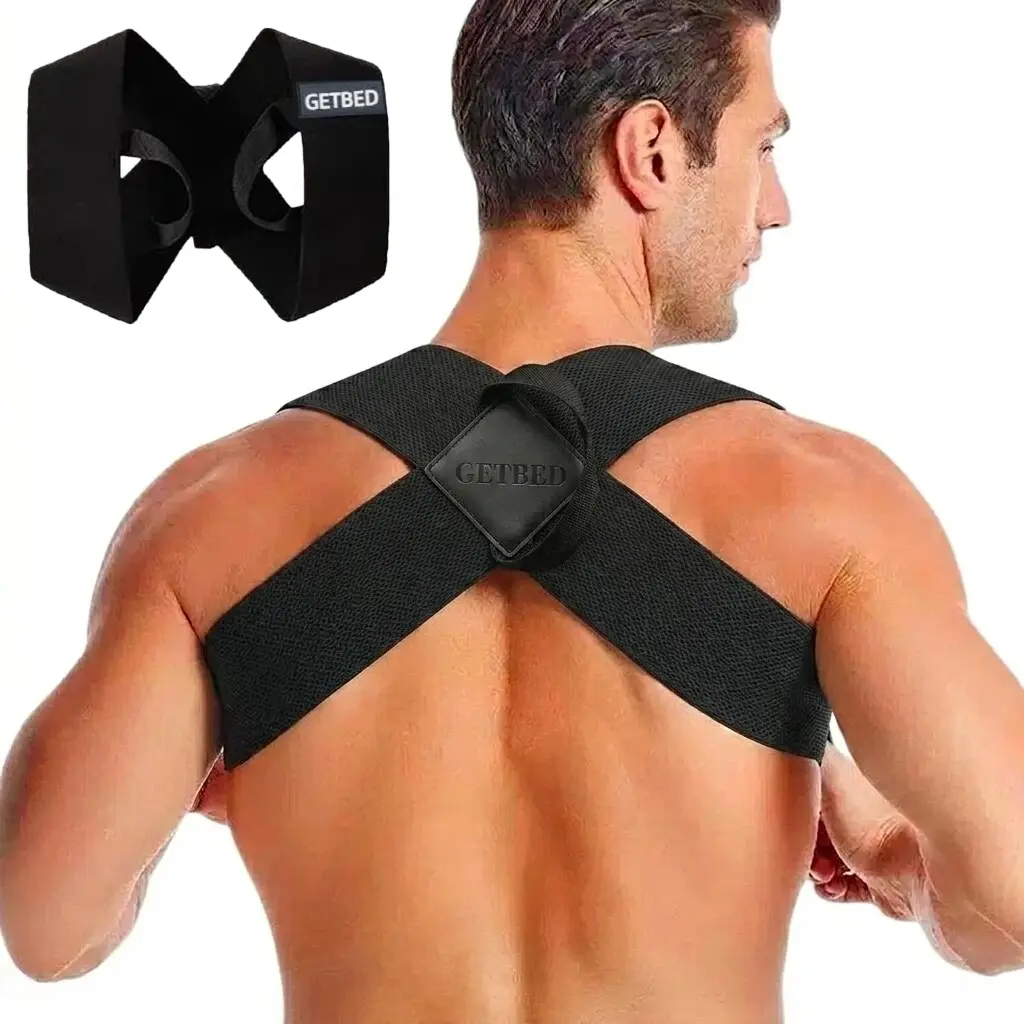 GETBED Shoulder Straps - Posture Support Straps for Men & Women- Straight Back Support,Elastic Back Support, Use at Home or in Office(S-XXL) , Fix Rounded Shoulders