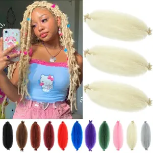 Springy Afro Twist Hair 24 Inch 3 Packs Pre Fluffed Marley Twist Braiding Hair for Black Women (24 inch 613)