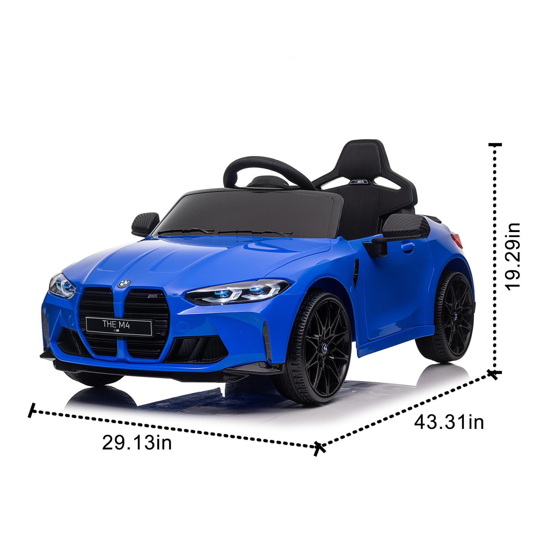 BMW M4 12v Kids ride on toy car 2.4G W/Parents Remote Control,Three speed adjustable,Power display, USB,MP3 ,Bluetooth,LED light,story,A handle with wheels and a pull, easy to carry BMW M4 12v Kids ride on toy car 2.4G W/Parents Remote Control,Three speed adjustable,Power display, USB,MP3 ,Bluetooth,LED light,story,A handle with wheels and a pull, easy to carry