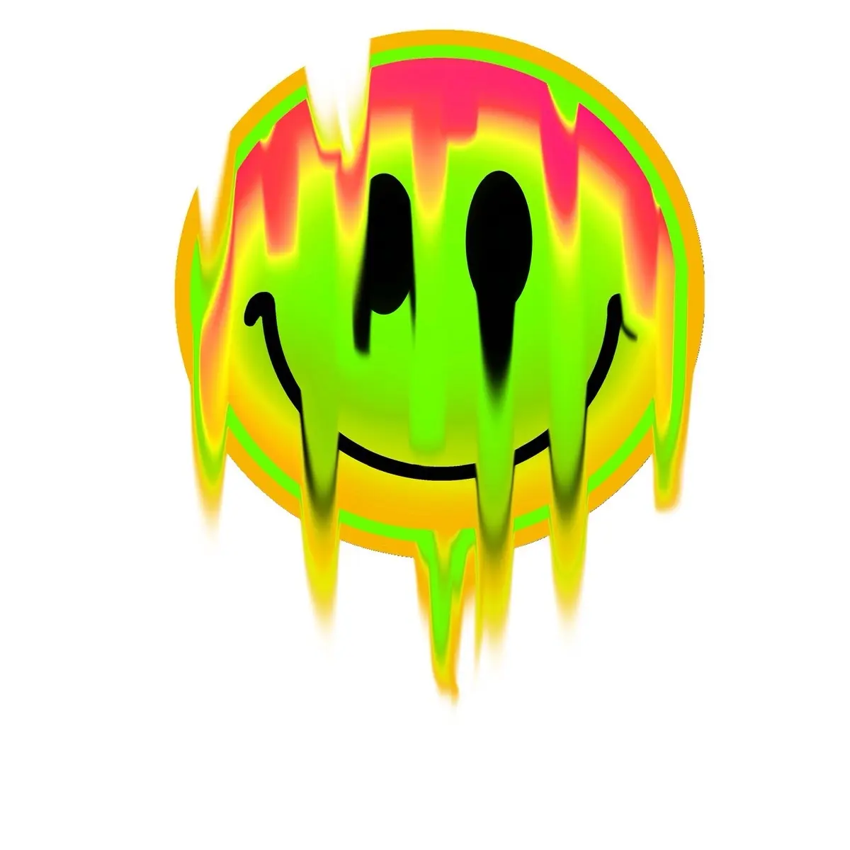 5 Rainbow Holographic Melting Smiley Face Stickers