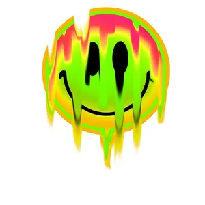 5 Rainbow Holographic Melting Smiley Face Stickers