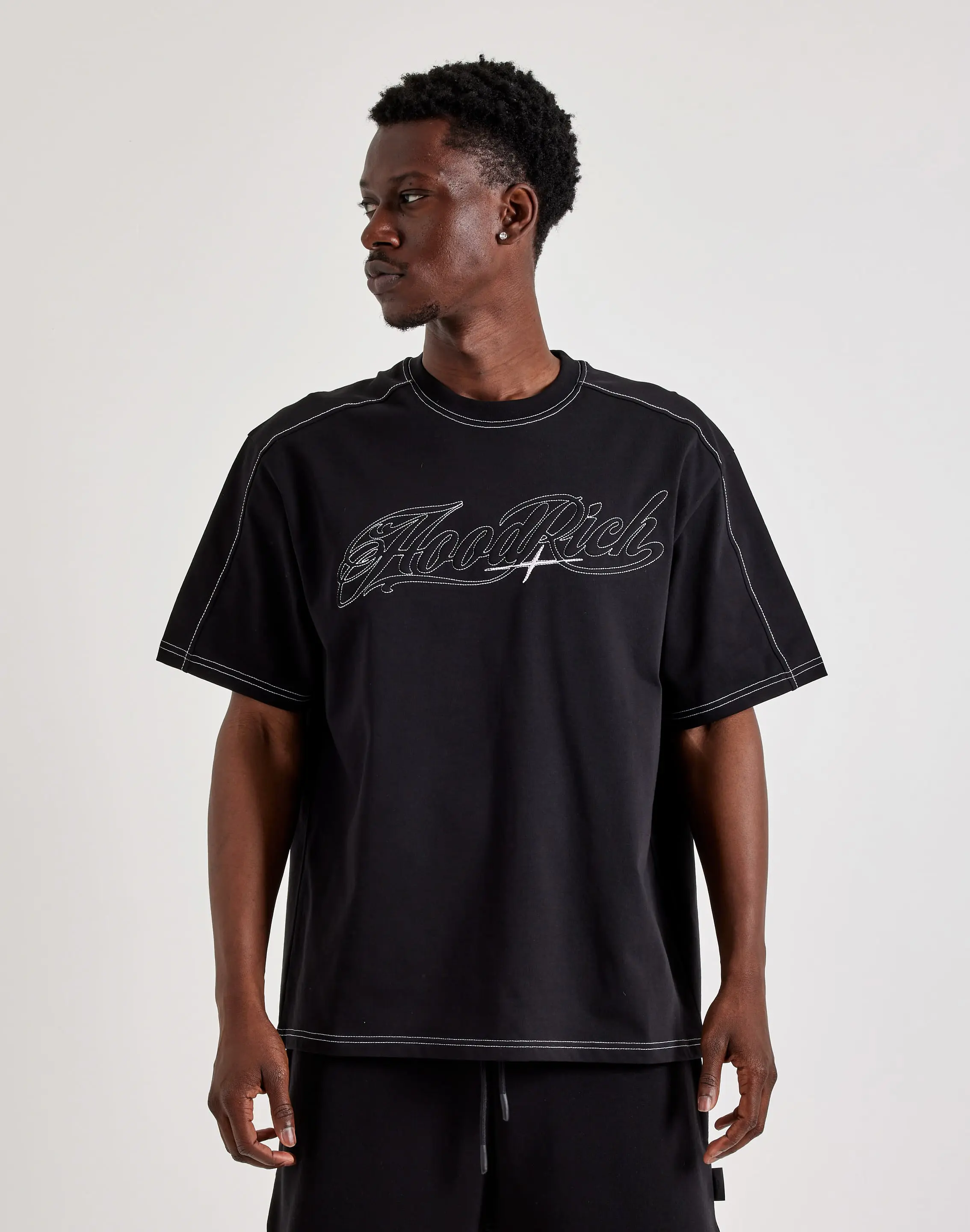 Mens Hoodrich Oversized Script Logo Tee