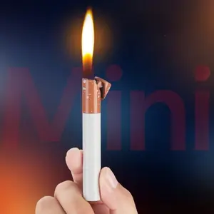 Cigarette Shaped Metal Lighter(Without Gas) - Zinc Alloy Material, Wind-Resistant Flame, And Refillable Butane System - Smoking Accessories And Smoking Stuff For Smokers Use (Butane Gas Not Included)