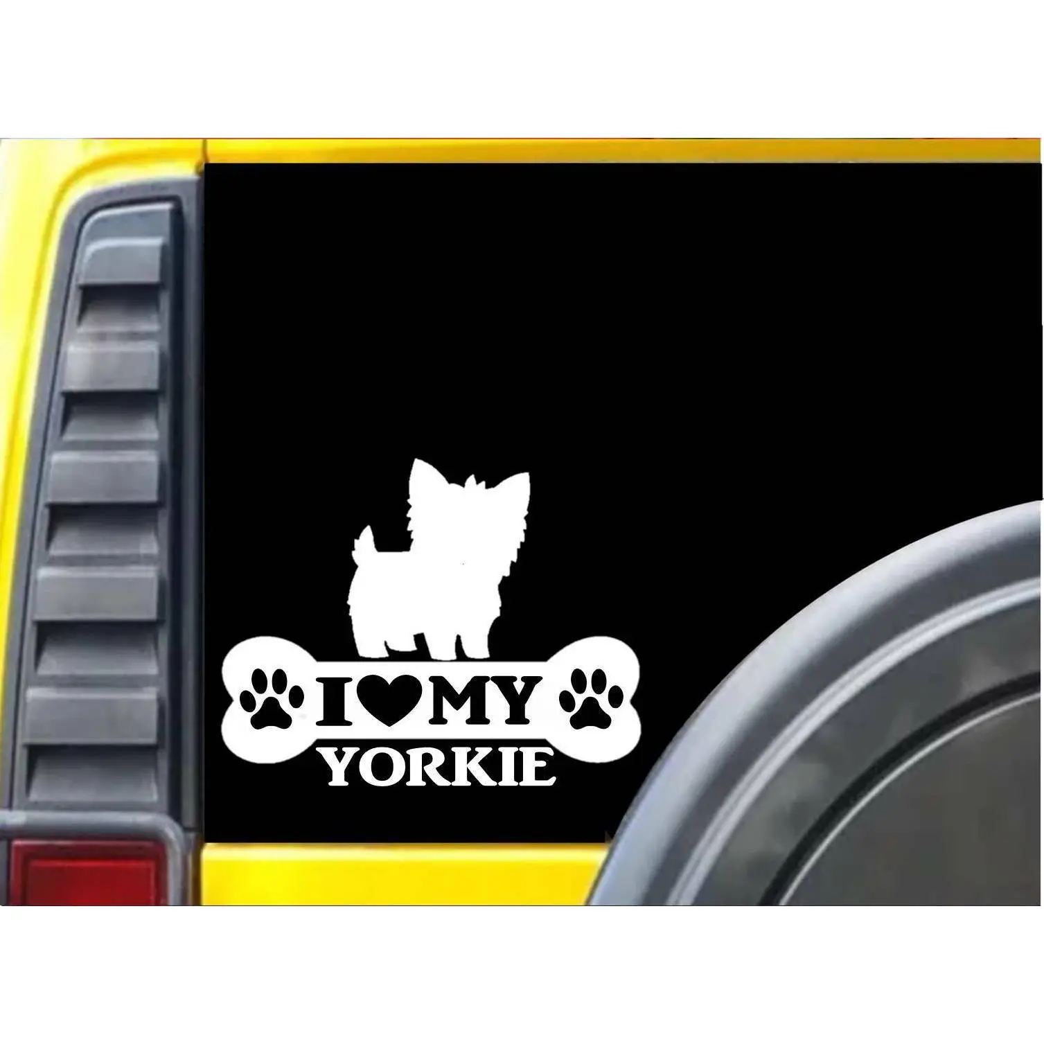 Yorkie Bone Sticker L097 8 inch yorkshire terrier decal