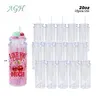 AGH [Upgrade] 15pcs 20OZ Snow Globe Acrylic Tumbler Double Wall Plastic Cup with Lid & Straw for DIY Drinkware Washable Reusable Portable Mug Bottled