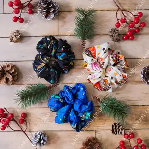 Boho Celestial Scrunchies, Handmade Hair Accessories, Bridesmaid Gift, Bohemian Head Band, Stocking Stuffer, 70s Hippie Hair Band, Cute Gift