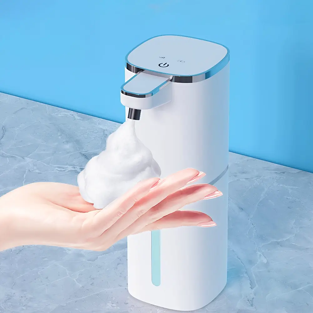 1PC Automatic Soap Dispenser, USB Rechargeable Foam/liquid Soap Dispenser, Large Capacity 400ML, Touch-Free, Bathroom, Kitchen, Commercial, Office, Touchless Soap Dispenser, Bathroom Accessory, Automatic Foaming Soap Dispenser