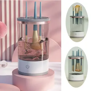 Makeup Brush Cleaner - Electric Makeup Brush Cleaning Machine, Automatic Cosmetics Brush Cleaning Tool & Dryer, Dust-proof Beauty Brushes Organizer, Multi-functional Gift for Women Mom Wife