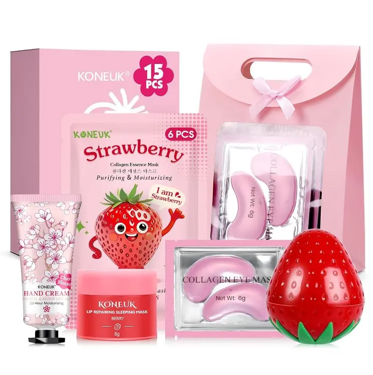 15 PACK Skincare Gift Set for Teen Girls, Travel Kit & Skin Care Gifts with Under Eye Patches, Facial Masks, Hand Cream, Lip Mask, Body Lotions, Skincare Gifts for Kids, Mothers Day Gift, Teacher Gift
