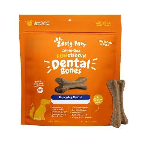 Zesty Paws All-in-One Functional Dental Bones for Dogs