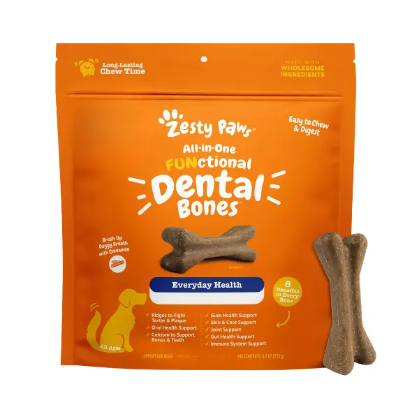 Zesty Paws All-in-One Functional Dental Bones for Dogs