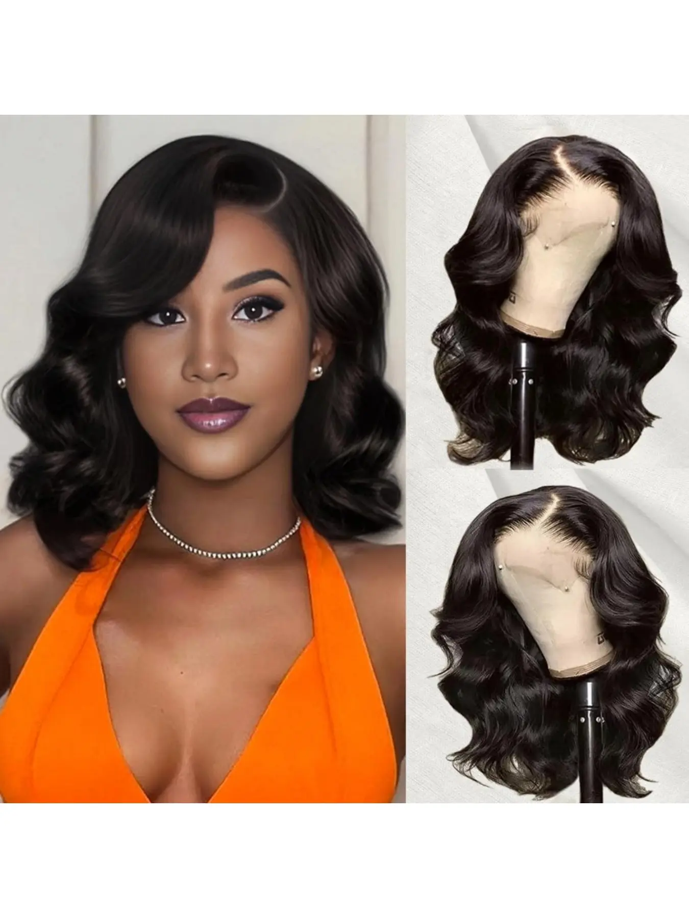 10 inch Body Wave Bob Wig Human Hair Wavy human Hair with 
