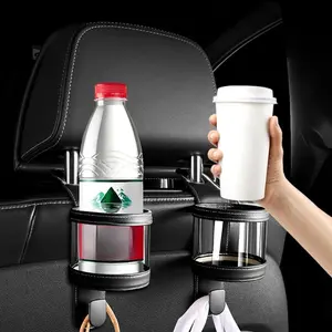Car Back Seat Cup Holder, 2 in 1 Car Seat Back Cup Holder with Hooks, Multifunctional Car Interior Accessories for Car Stowing & Tidying, Car Cup Holders, Car Storage Organizer, Car Interior Organizers