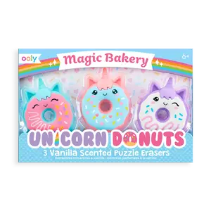 Magic Bakery Unicorn Donuts Scented Erasers - Set of 3