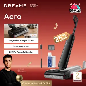 [New Launch] DREAME Aero Wet Dry Vacuum Cleaner, All-in-ONE Vacuum Mop for Wet & Dry Messes, 0 Hair Residue Great for Pet Owners, One-Press Self-Clean, 180° Lie Flat, 35mins Runtime for Hard Floor Cleaning