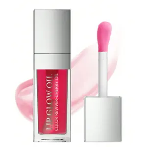 Lip Oil, Hydrating Gloss Tinted Lip Balm Transparent Lip Care, Big Brush Head Glitter Shine, Long Lasting Nourishing Non-sticky Fresh Texture