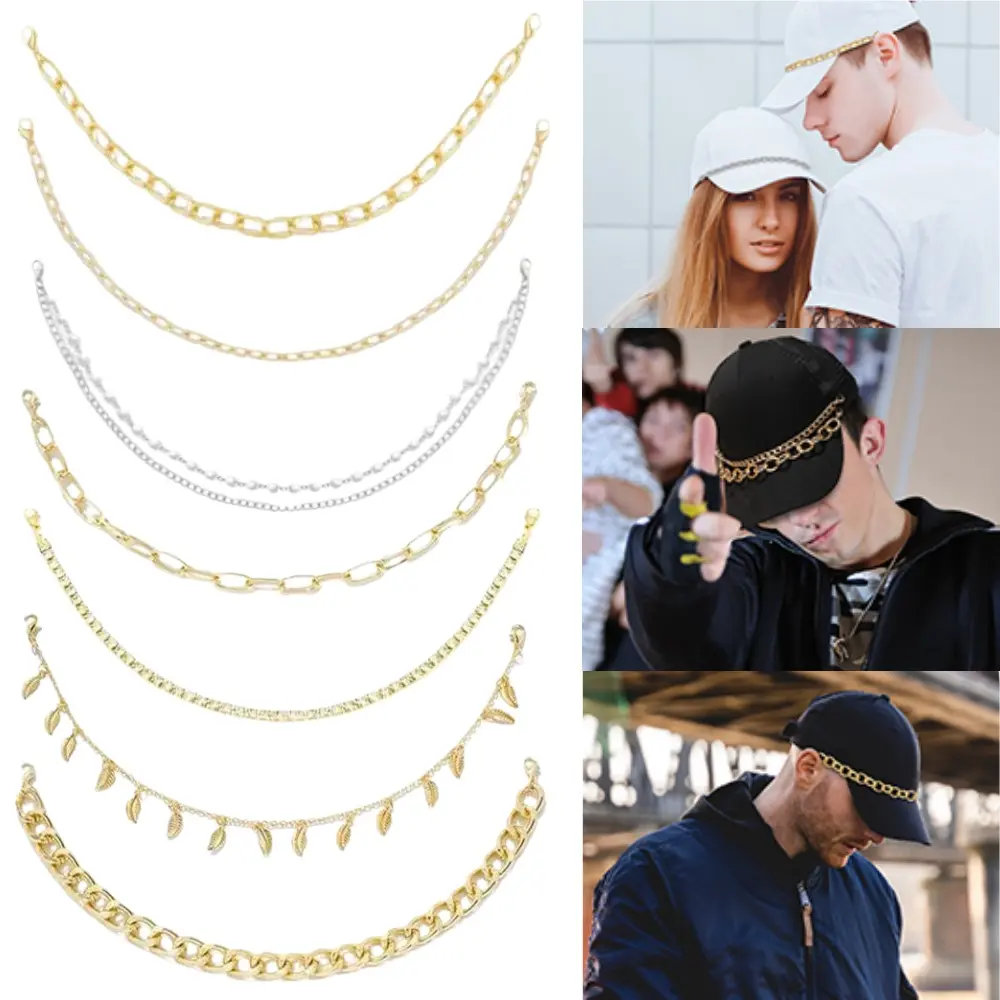7 piece Metal Link Baseball Cap Charms Detachable DIY Metal Chain Trucker Hat Chains Decoration Jewelry Accessories