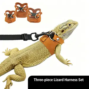 Reptile Lizard Harness – 3-in-1 Detachable Set – Outdoor Chest Belt for Chameleon & Squirrel – Small Pet Leash