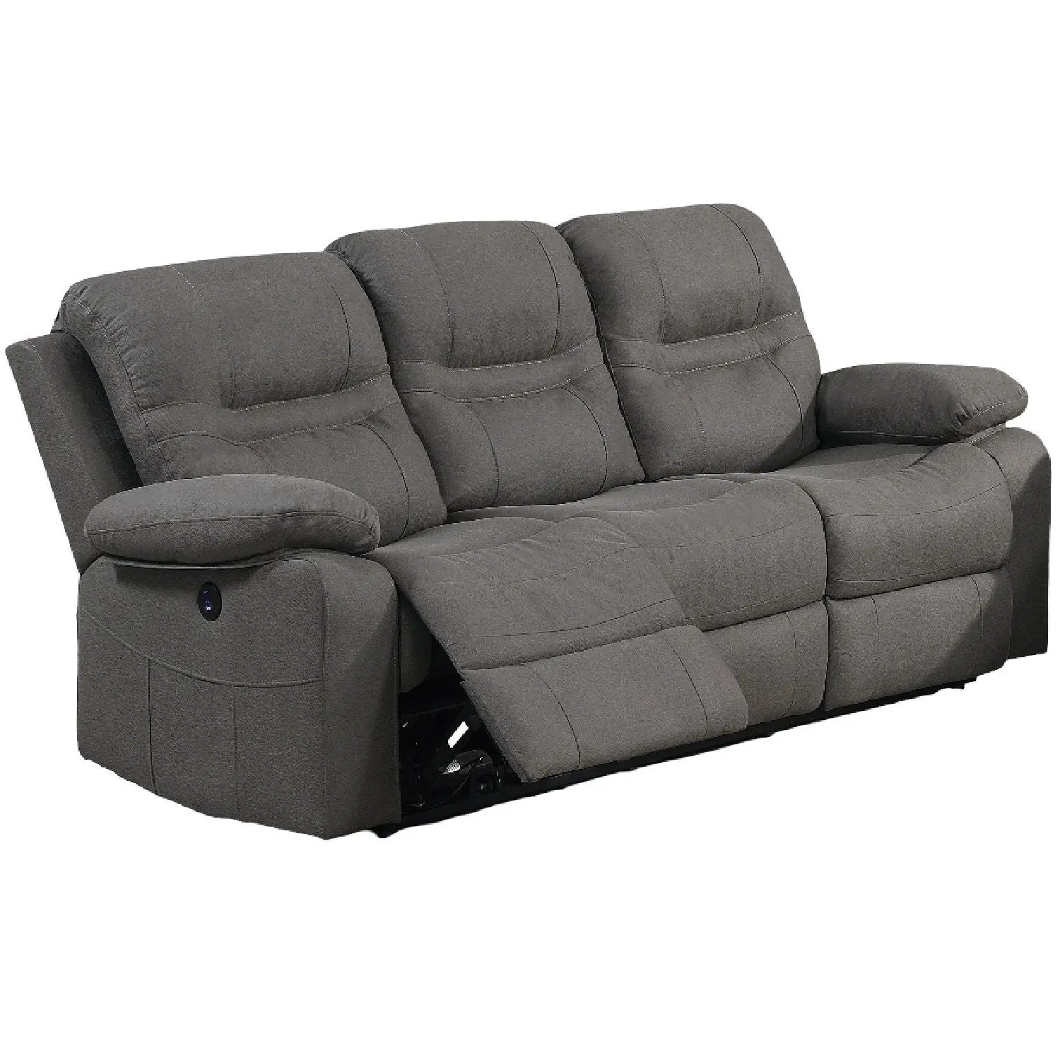 Modern Contemporary Power Reclining Sofa With USB Port