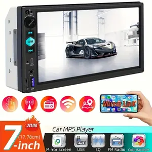[17.78 cm Support Type-C  MP5 Player Stereo] 17.78 cm Double Din  Stereo Player |  MP5 Media Player with Digital Capacitive Screen, Type-C/USB/TF/AUX Input, 2 Din Autoradio with Mirror Link