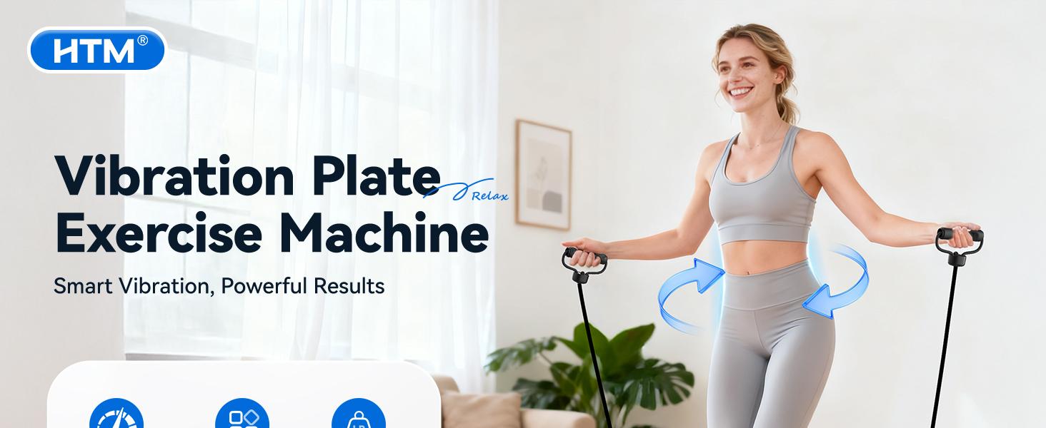 Slim Vibration Plate Exercise Machine, Compact Home Gym Exercise Machine  120 RPM, 5 Programs, SummerVibes Fitness Trainer, the Vibration Plate, Vibration Plates