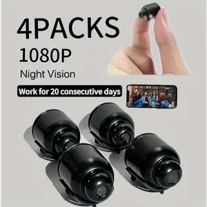 4 wireless surveillance cameras X5- night vision function 5GHz WiFi intelligent security camera - high-definition, 360 °           rotation, suitable for home and office monitoring, modern design - durable structural quality Card Charging