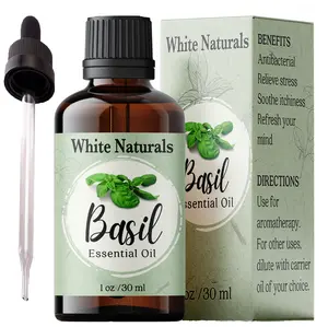 Basil Essential Oil, 100% Pure & Natura, Therapeutic Grade Basil Oil for Aromatherapy, Great for Skin, Massage, Diffuser Candle & Soap Making, Plant Therapy 1 oz Bottle with Dropper