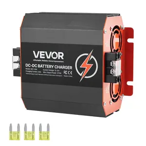 VEVOR 12V 30A DC to DC Battery Charger, 375W, On-Board Battery Charger for Lead-Acid, Lithium, AGM, GEL, and Flooded Batteries, Smart Multi-Stage Charging, for RVs, Commercial Vehicles, Boats, Yachts