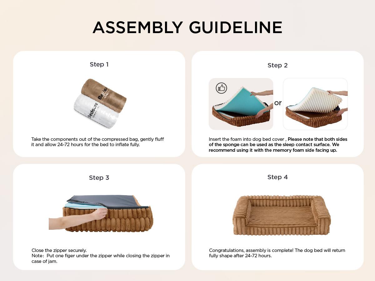 Bedsure ComfyFleece Orthopedic Dog Beds for Extra Large Dogs, Waterproof Memory Foam Pet Bed with Sides, Non-Slip and Egg-Crate Foam Big Dog Couch Sofa with Washable Removable Corduroy Cover