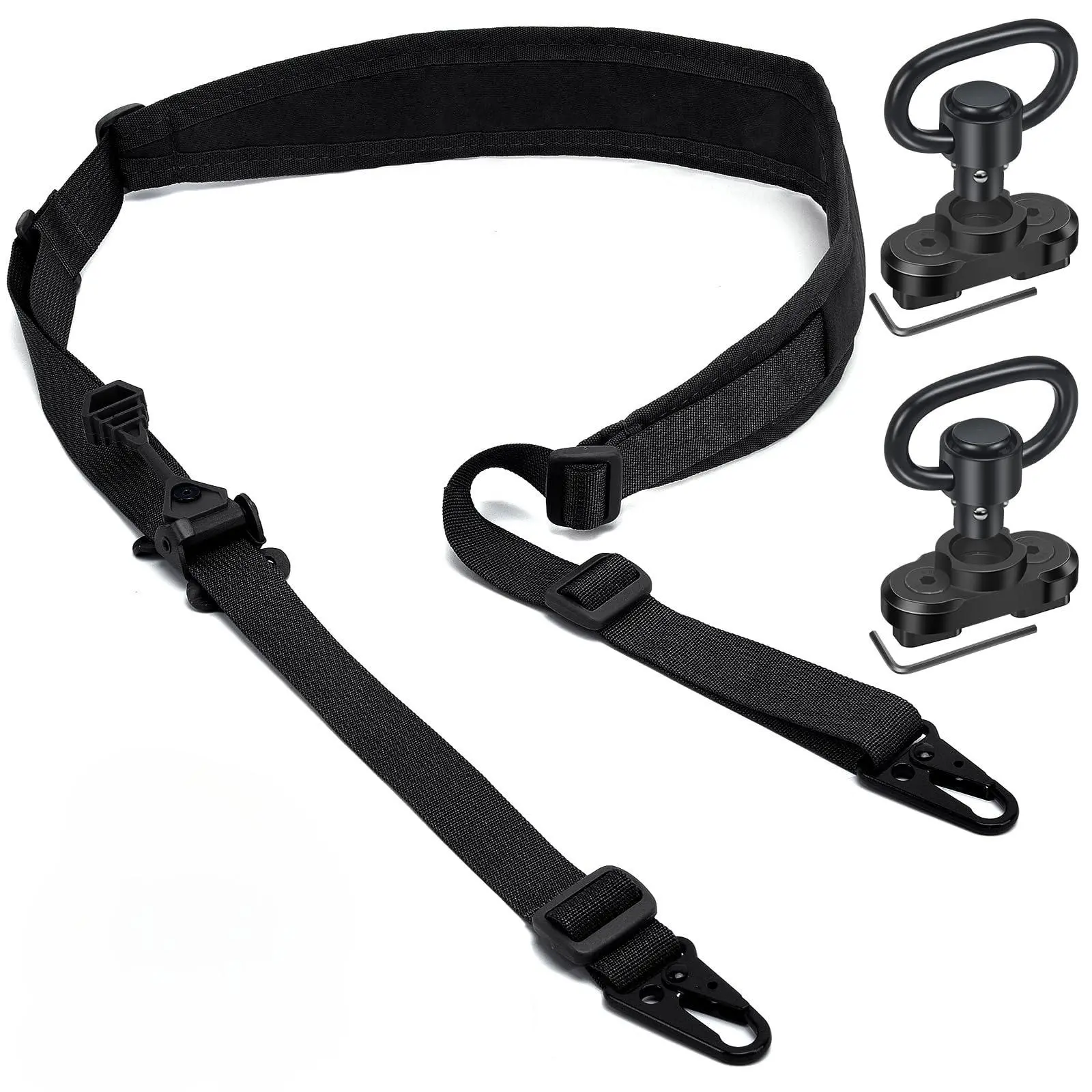 Quick-release design Tactical 2 Point QD Sling with QD Swivel Quick Adjust HK Hook and Comfortable Soft Shoulder Pad for All Kinds of Outdoor Sports