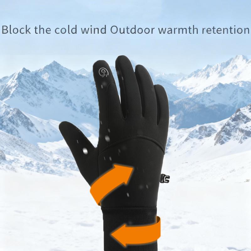 Outdoor Winter Gloves, Touchscreen andWindproof Full-Finger Gloves for Sports, Travel,and Daily Activities for Cycling Driving Running Hiking  The button is for decorative purposes only and does not have a heating function.