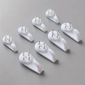 10-Pack Frameless Wall Hooks, No-Drill Plastic Hangers, Invisible Nails for Art Prints, Small Hooks for Easy Installation, Durable & Stylish Design