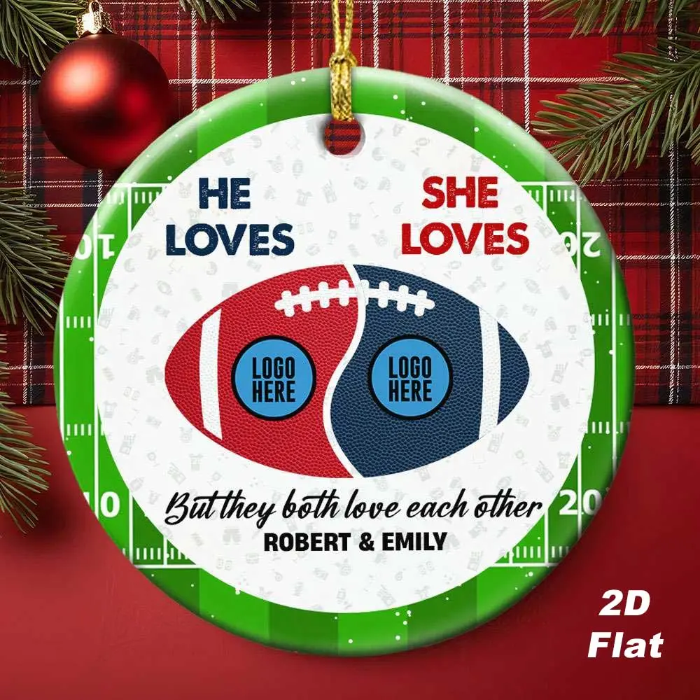 Message Us-Custom Gifts For Couple 2D Acrylic Ornament Football Fans,Personalized Ornament, Gifts For Couple Football