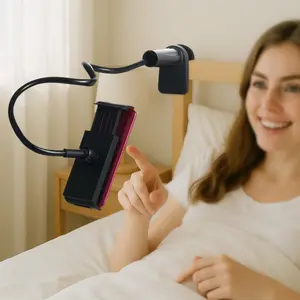 360 Degree Rotatable Phone Holder, 1 Count Adjustable Gooseneck Tablet Holder, Phone Stand for Desk, Cell Phone Clip Bed Holder, Lazy Long Arm Bed Desk Bracket, smartphone holder, Mount