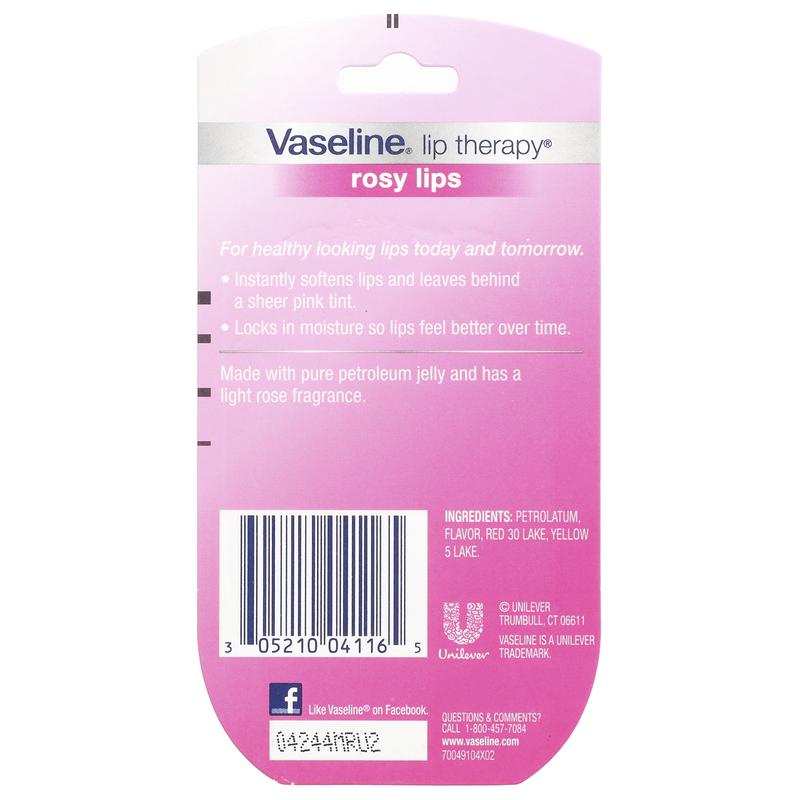 Vaseline Lip Therapy®, Rosy Lips, 2 Pack, 0.25 oz (7 g) Each