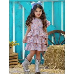 Summer Florals Casual Ruffles Dress